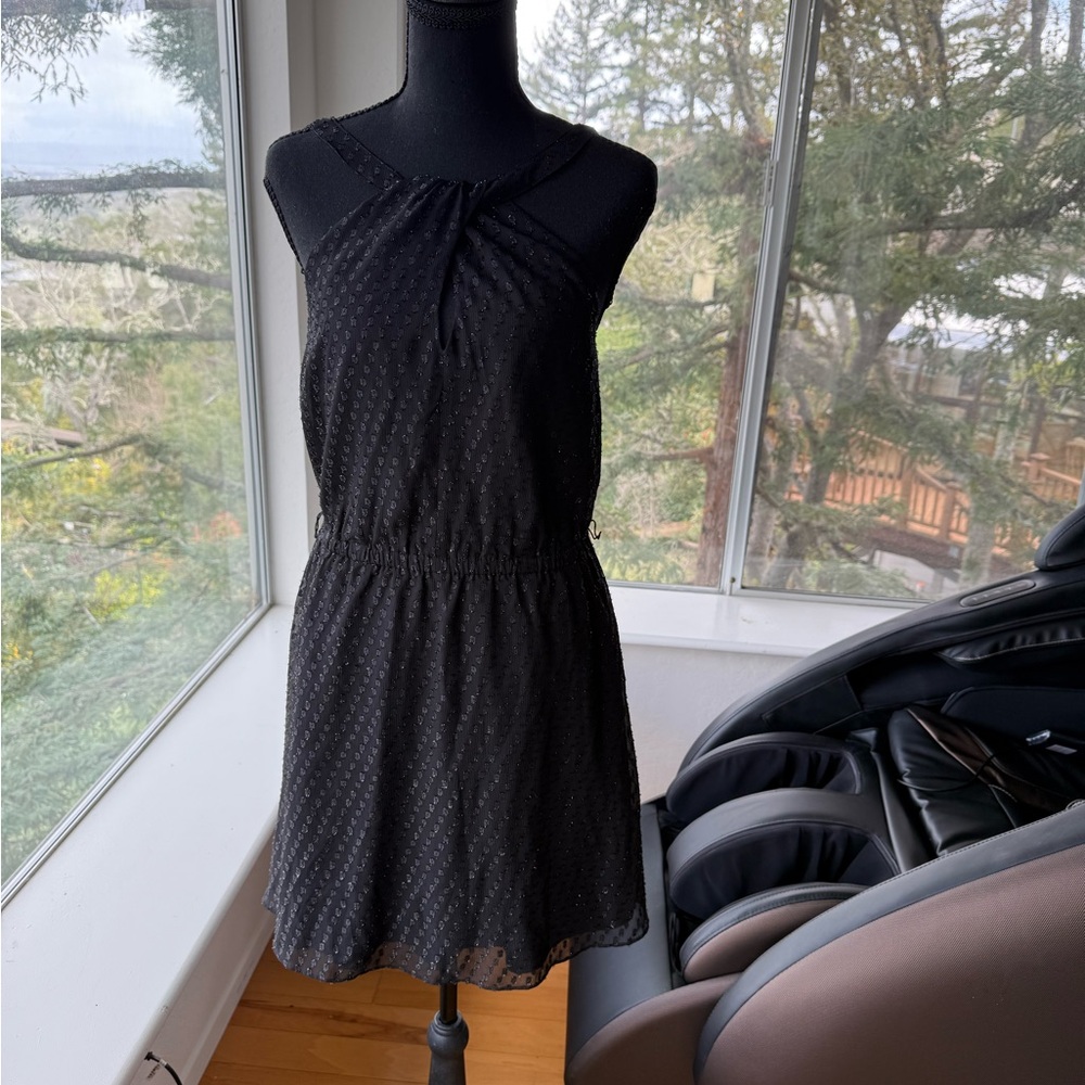 Express Black Textured Sleeveless Mini Cocktail Dress XS